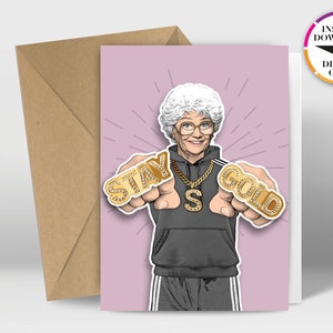 Sofort Download Geburtstagskarte | PDF Karte | Sophia | Golden Girls | Einfach von zu Hause aus drucken | Lustige Karten