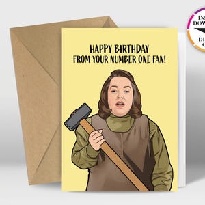 Födelsedagskort direktnedladdning | PDF-kort | Misery | Annie | Skriv enkelt ut hemifrån | Roliga kort