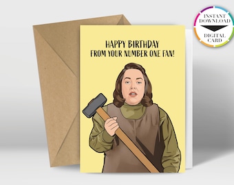 Instant Download Birthday Card | PDF Card | Misery |  Annie  | Easily Print from Home | Funny Cards