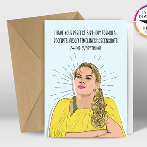 Verjaardagskaart direct downloaden | PDF-kaart | Echte huisvrouwen | Heide | Gemakkelijk printen vanuit huis | Grappige kaarten