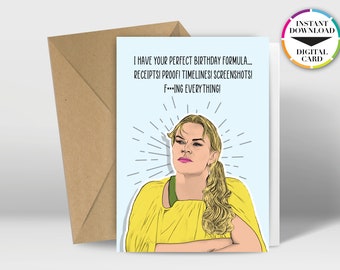 Instant Download Birthday Card | PDF Card | Real Housewives | Heather | Easily Print from Home | Funny Cards