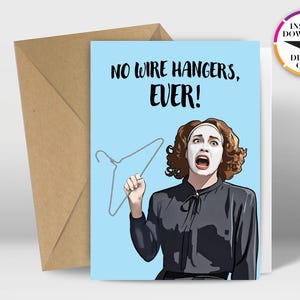 Sofortiger Download Geburtstagskarte | PDF Karte | Mama Liebste | Draht Kleiderbügel | Drucken Sie bequem von zu Hause | Lustige Karten