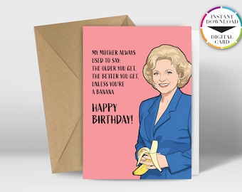 Instant Download Birthday Card | PDF Card | Rose | Golden Girls | Easily Print from Home