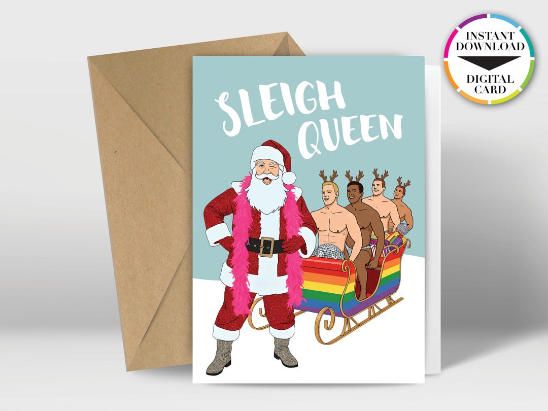 Instant Download Christmas Card | PDF Card | Christmas | Santa Sleigh