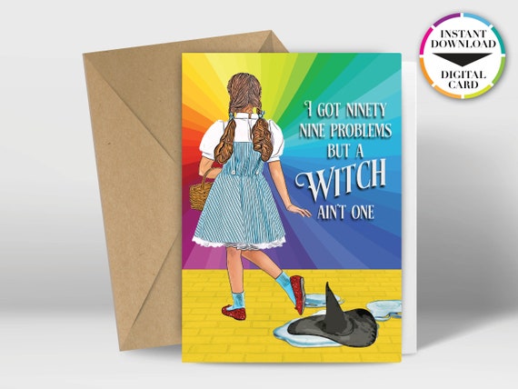Instant Download Birthday Card PDF Card Dorothy Wizard - Etsy