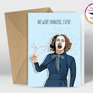 Descarga instantánea de tarjeta de cumpleaños / Tarjeta PDF / Mamá querida / Percha de alambre / Imprima fácilmente desde casa / Tarjetas divertidas