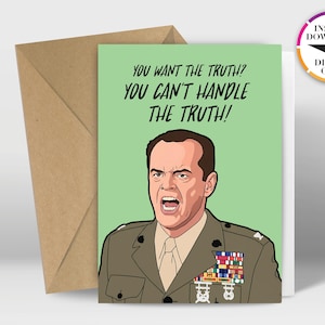 Tarjeta de cumpleaños de descarga instantánea / Tarjeta PDF / Jack Nicholson / Algunos hombres buenos / Impresión fácil desde casa / Tarjetas divertidas