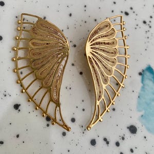 Pendientes Greta Plata de Ley Baño de Oro 24k Hechos a Mano en Filigrana
