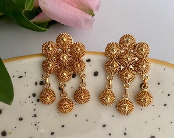 Earrings Cloe Silver Sterling Gold Plated 24k Handmade in Filigree