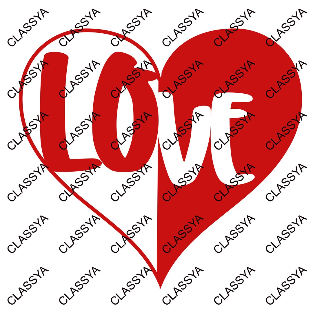 Love, Knockout, Svg, Png, Jpg, Cut File, Cricut, Silhouette, Heart, Tee ...