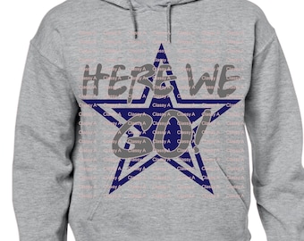 knock out, Here we go, football, svg,png,jpg, cut file, cowboy, digital file, sublimation