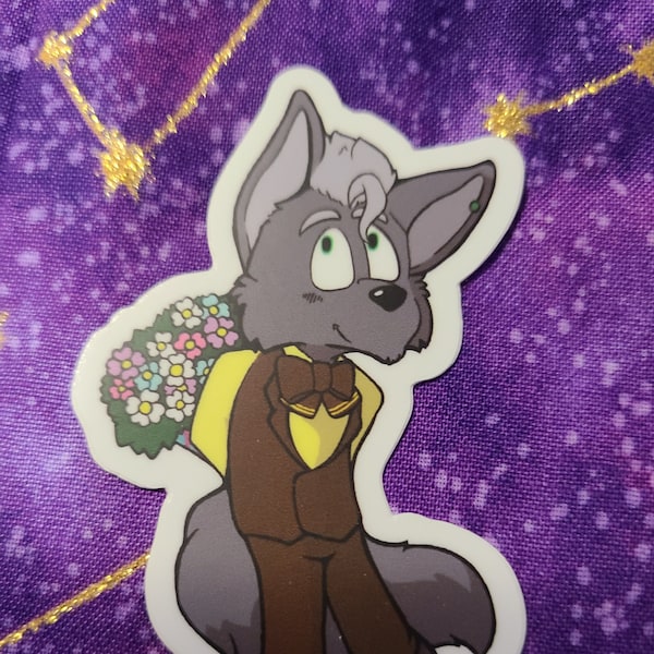 Shy Wolf Sticker