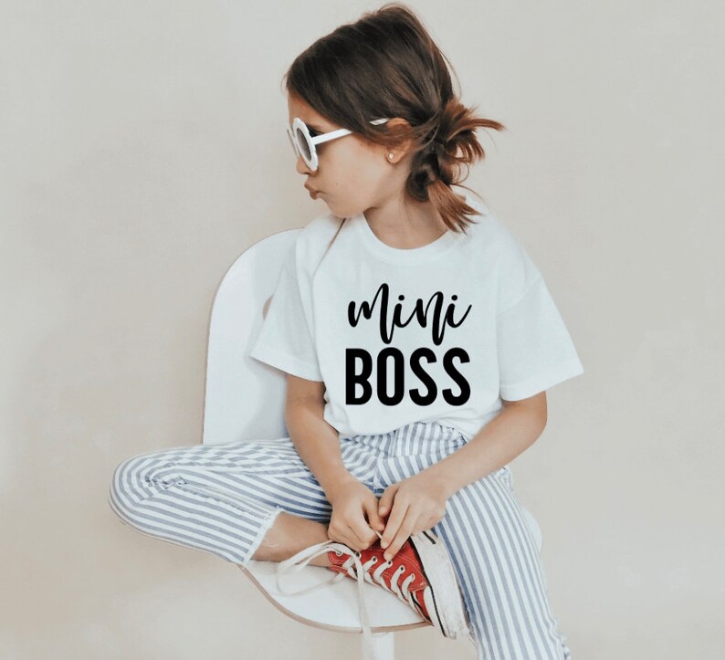 Mini Boss//Girls T-shirt// Daily Shirt// Graphic Tee for Girls image 1