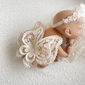 蝶の羽、ボヘミアンの羽 新生児用小道具、女の子の衣装、新生児の写真用小道具、ボヘミアンの衣装 画像 5