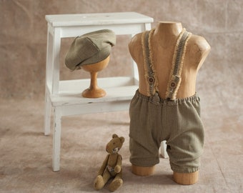 2-delige Kookoutfit Voor Pasgeboren Fotografie – Babyschort En Koksmuts Van Katoen, Mini Chef-pak Voor Peuters (5-12 Maanden), Wit