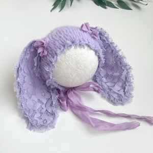 Bunny outfit newborn, alpaca rabbit bonnet hat, bunny newborn bonnet wrap set, knitted bonnet, girl newborn photography outfit