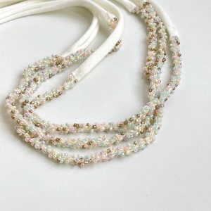 Beaded pearls headband, dainty headband baby, newborn tieback, newborn photography props, newborn outfit girl