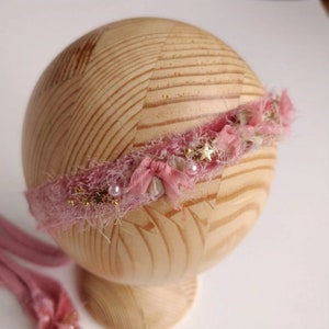 Velvet headband with stars, Newborn halo headband baby girl, newborn tieback, newborn photography props, newborn photo prop