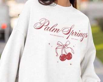 Palm Springs Coquette Bow Bachelorette, Bachelorette Party Sweatshirts, Luxury Bach, Bachelorette Merch, Bridal Party Gifts, Wedding