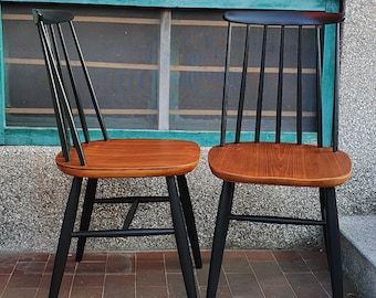Vintage Wooden Dining Chairs (Set of 2), Ilmari Tapiovaara Style