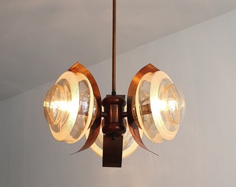 Vintage 3 Arm Sputnik Chandelier / Vintage Pendant Light / Mid Century Modern / Retro Hanging Light / Ceiling Light / Space Age / 70s Lamp