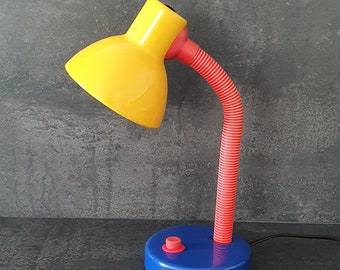 Vintage tafellamp in Memphis-stijl, kleurrijke jaren 80-spotlight