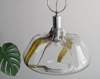 Vintage Murano Flower Glass Pendant Lamp, 1970s Italian Lighting