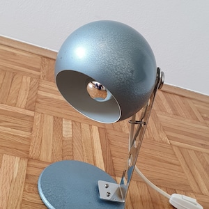 Mid century / Space Age / blue &#39;&#39; Eyeball &quot; desk lamp 1970s/ Retro blue lamp/ Vintage &#39;&#39; Eyeball &#39;&#39; lamp/