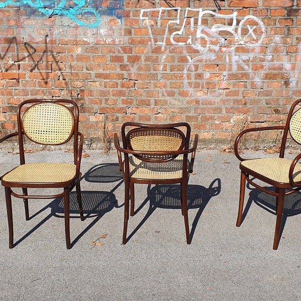 1 of 3 Vintage Thonet Style Dining Chairs / Bentwood and Rattan / 1970s Cafe Bistro Chair / Mid-century Modern Home/ ZPM Radomsko