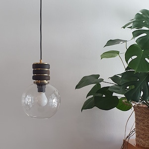 Vintage glass Pendant Light / Small Ceiling Light/ MCM Lightning  / Retro Lamp / Yugoslavia 70&#39;s