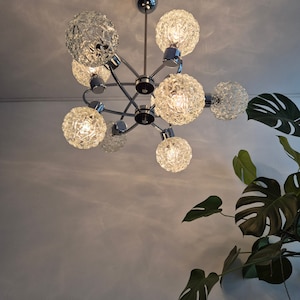 Sputnik Chandelier Richard Essig / Space age light / Atomic Light made in Germany/  Richard Essig sputnik / Mid Century Pendant Lamp/ 70s