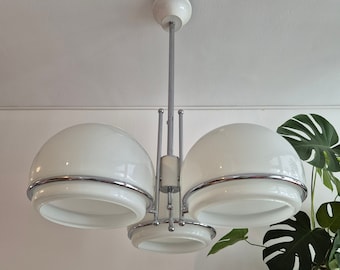 Gino Sarfatti chandelier / space age chandelier / atomic lighting / large globe chandelier / sputnik chandelier / Italy 1960s