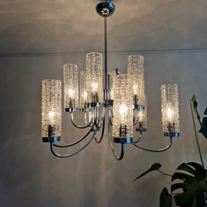 Vintage 12 Arm Chandelier / Vintage Pendant Light / Mid Century Modern / Retro Hanging Light / Ceiling Light / Yugoslavia 70s