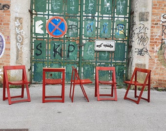 1 of 5 Vintage Wooden Folding Chairs / Spare Dining Chair / Mid century chair /  Aldo Jacober for Alberto Bazzani style / 70s Yugoslavia