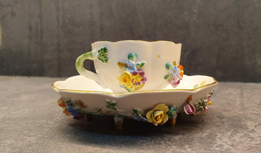 ドレスデン＆ドイツ製 お花柄そろえティーセット 当分セット販売のみ