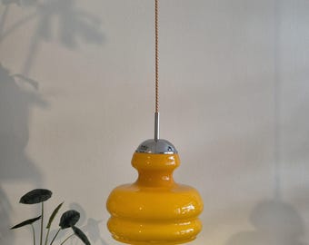 Vintage yellow Pendant Light / Ceiling Light/ MCM Lighting  / Space Age Lamp / Retro Lamp / Yugoslavia 70's
