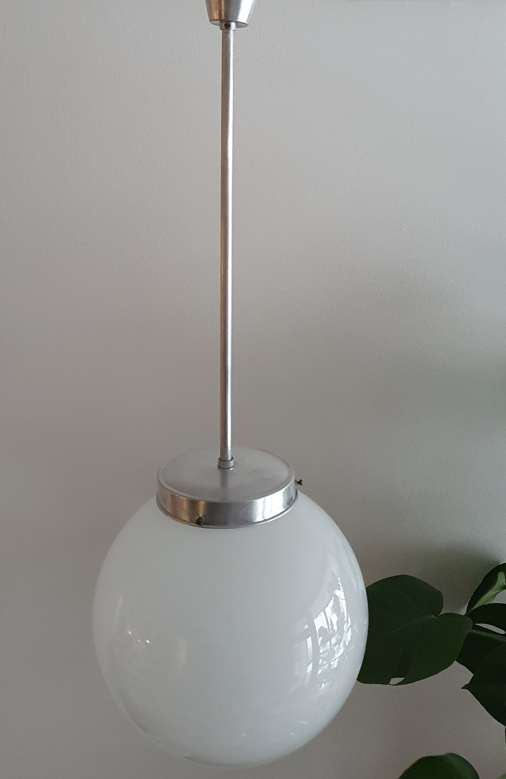Bauhaus Style Pendant Light / Vintage White Pendant Light / Ceiling ...
