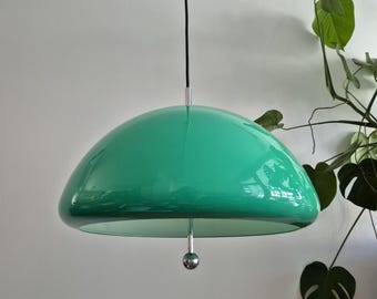 Rare Green Cabras lamp by Luigi Massoni for Harvey Guzzini / MCM Lamp / Meblo for Guzzini /Space Age Lamp / Retro Ceiling Light / 70s