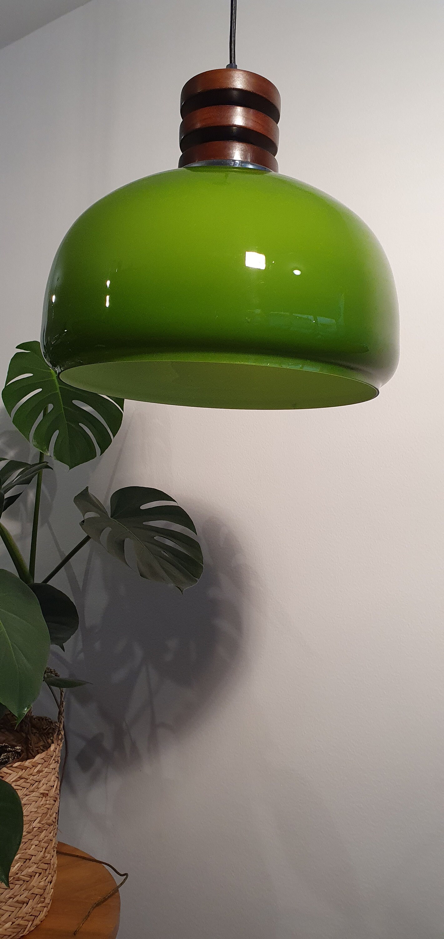 HJXDtech Moderne industriële hanglamp met glazen lampenkap, gestreept, 20 cm, stang E27 goud, in hoogte verstelbaar, voor keuken, eetkamer, slaapkamer