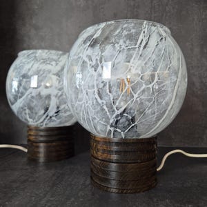 Pair of Vintage swirl Bedside Lamps /  Table lamp / Bedside Lamp / Made in Yugoslavia 70s