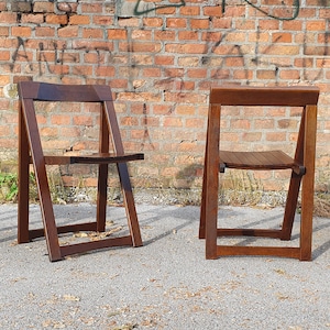 1 of 4 Vintage Wooden Folding Chairs / Spare Dining Chair / Mid century chair /  Aldo Jacober for Alberto Bazzani style / 70s Yugoslavia