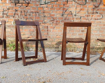 1 des 4 chaises pliantes en bois vintage / Chaise de salle à manger de rechange / Chaise du milieu du siècle / Aldo Jacober pour le style Alberto Bazzani / Yougoslavie des années 70