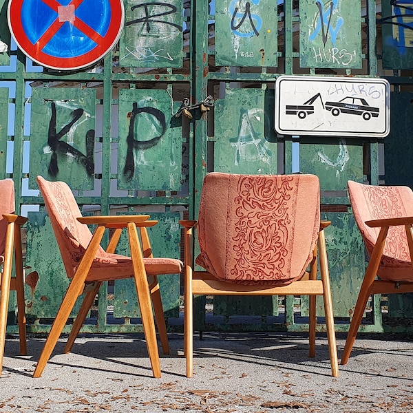 set of 4 dinning chairs Stol Kamnik / Niko Kralj / Lupina Chair / Shell Chair/ 60's/ Mid-century/ Vintage chair / Retro chair