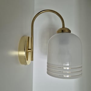 1 z 5 Lampa ścienna ze szkła vintage / Lampy ścienne ze szkła / Lampa ścienna MCM / Oprawa świetlna ze szkła / Lampa ścienna / Lata 70.