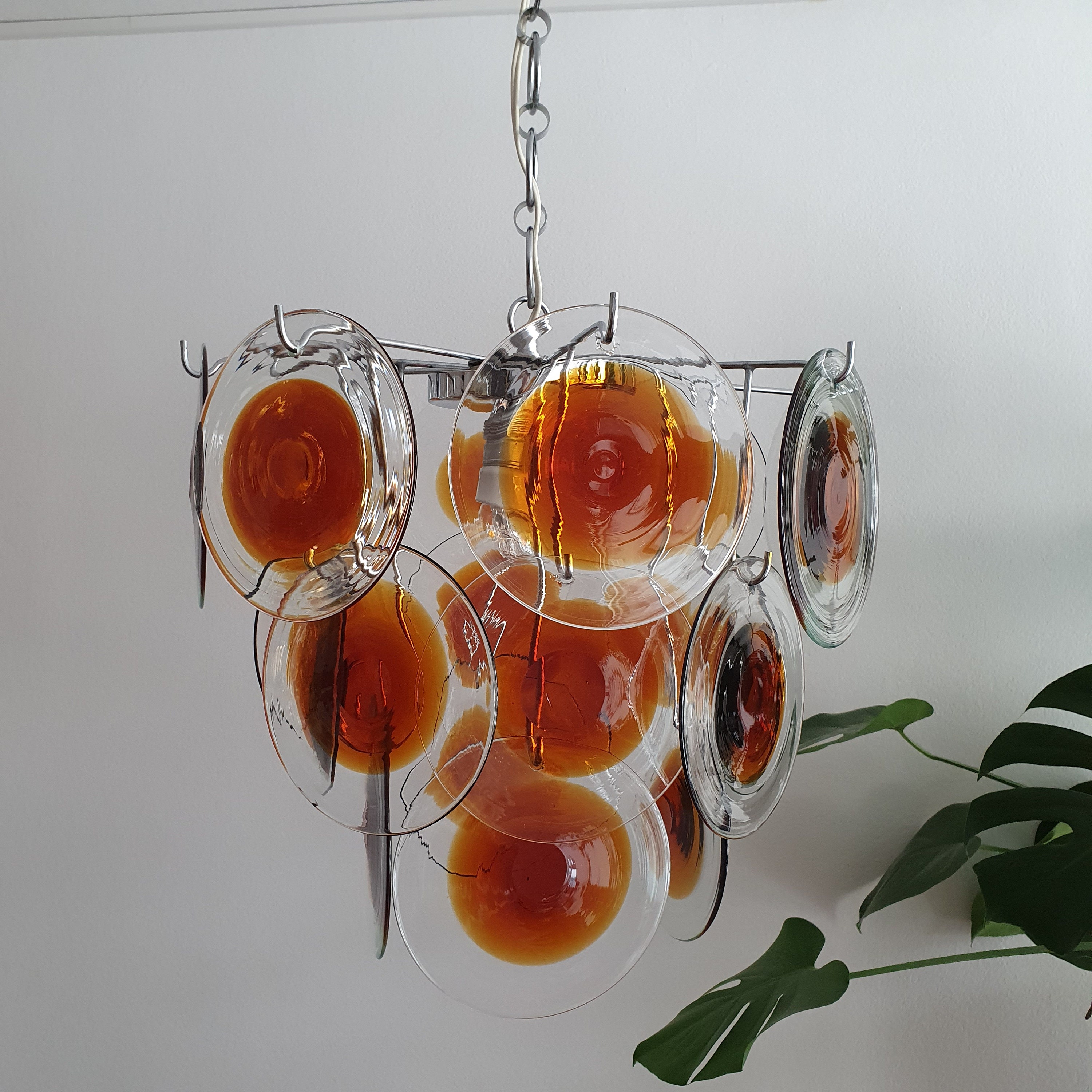 ムラーノガラス ディスク シャンデリア / ミッドセンチュリー