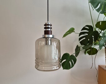 Vintage  White Clear Pendant Light / Ceiling Light/ MCM Lightning / Sijaj Hrastnik / Space Age Lamp / Retro Lamp / Yugoslavia 70's