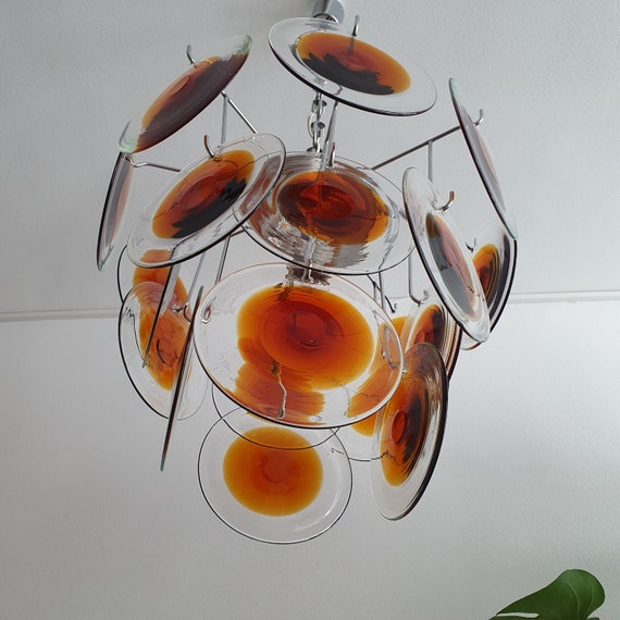 ムラーノガラス ディスク シャンデリア / ミッドセンチュリー