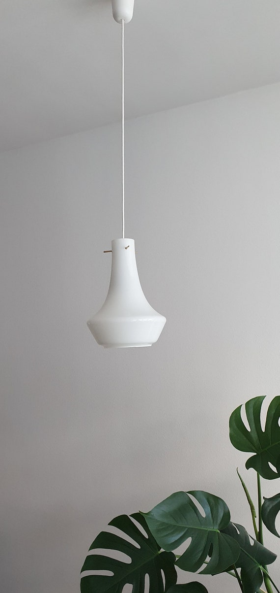 Set of White Vintage Pendant Lights Ceiling Light MCM Lighting  Space Age Lamp Mid century italy 50s