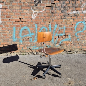 Mid- Century Industrial Office Chair / Vintage Industrial Swivel Adjustable Chair / Stol Kamnik / Designed by Niko Kralj / 60&#39;s / 70&#39;s