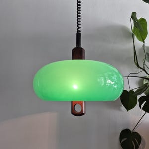 Rare Green lamp by Temde / UFO Lamp / MCM Lamp /Space Age Lamp / Retro Ceiling Light / 70s